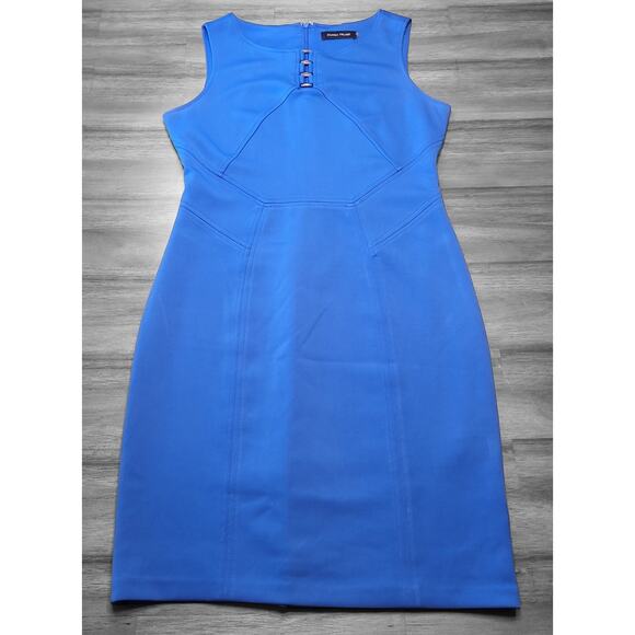 Ivanka Trump Blue Sheath Dress Sz 8 Slim Fit Work Event Style EUC - Picture 1 of 11